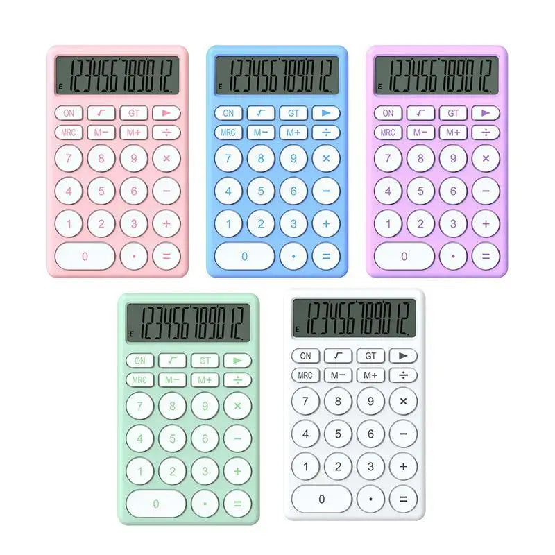 HUXUAN 12-Digit Mini Desk Calculator – Silent Big Buttons Desktop Calculator Babs