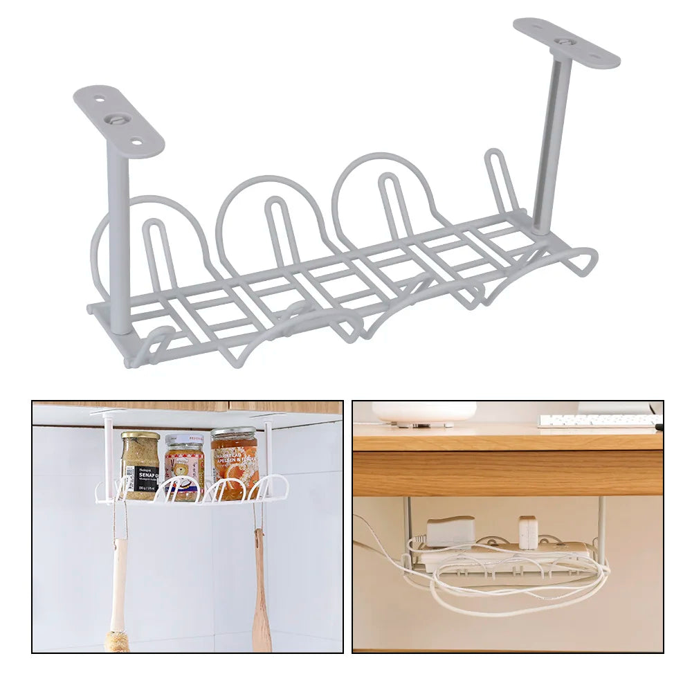 Under-Desk Cable Management Tray & Power Strip Storage Rack Cable Management Rack Babs