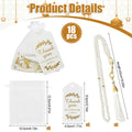 18pc Muslim Tasbih Prayer Beads Gift Set – 99 Glass Pearl Misbaha Prayer Beads Set Babs 6Bracelet 6Card 6Bag