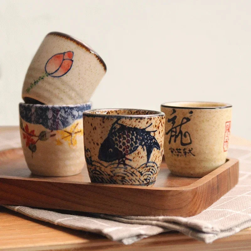 Japanese Ceramic Sake Cup Retro 50ml | Antique Style Drinkware Ceramic Sake Cup Babs