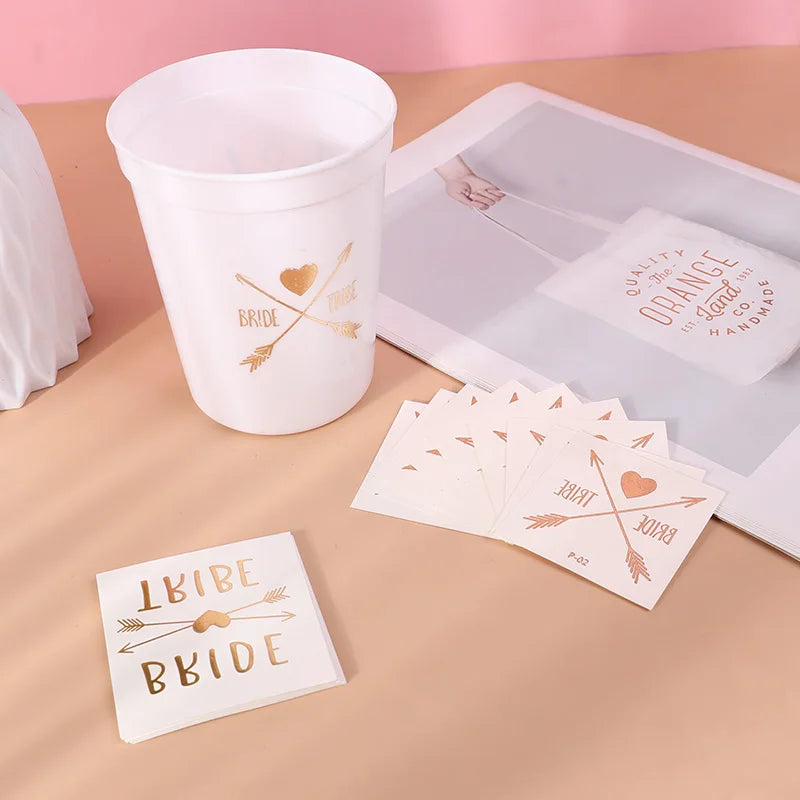 10Pcs Gold Team Bride Tattoo Stickers – Bachelorette Party Temporary Tattoo Stickers Babs