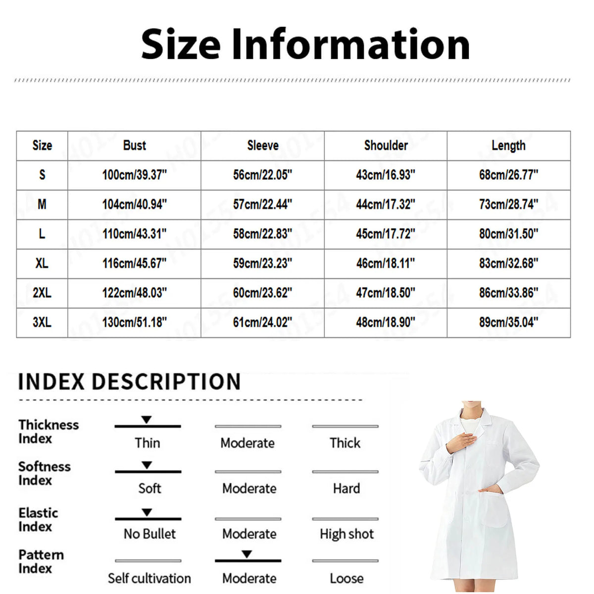 Women's White Lab Coat Long Sleeve Nurse Work Uniform Coat Women's Lab Coat Babs