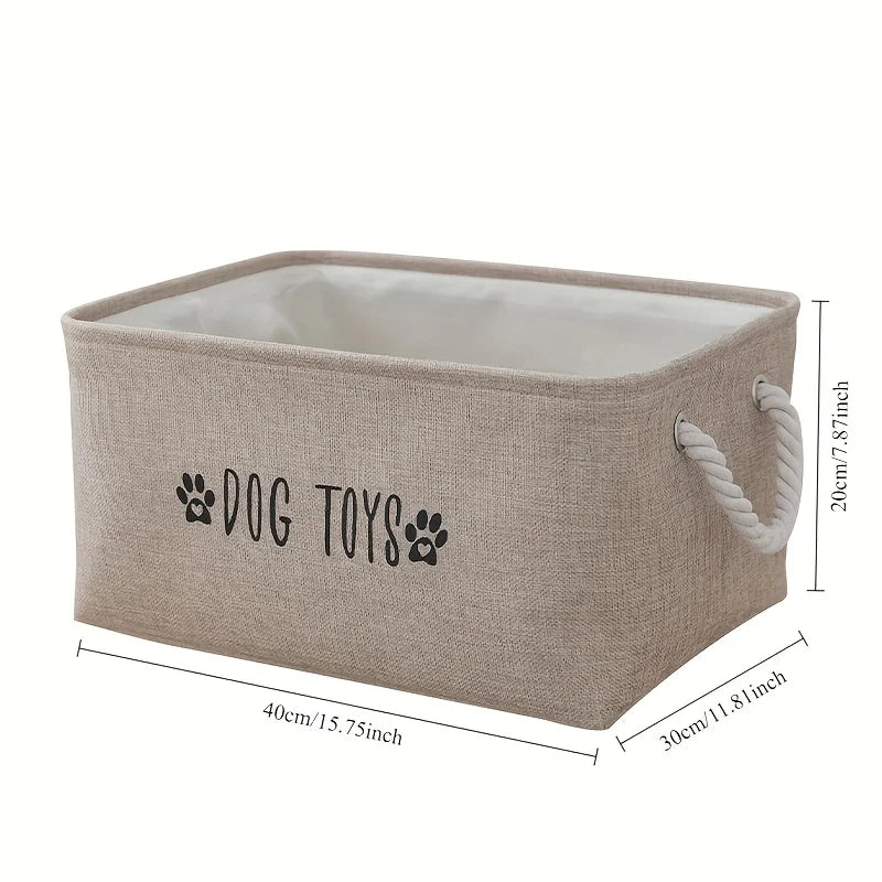 Pet Toy Storage Basket – Woven Polyester Dog & Cat Organizer Pet Storage Basket Babs