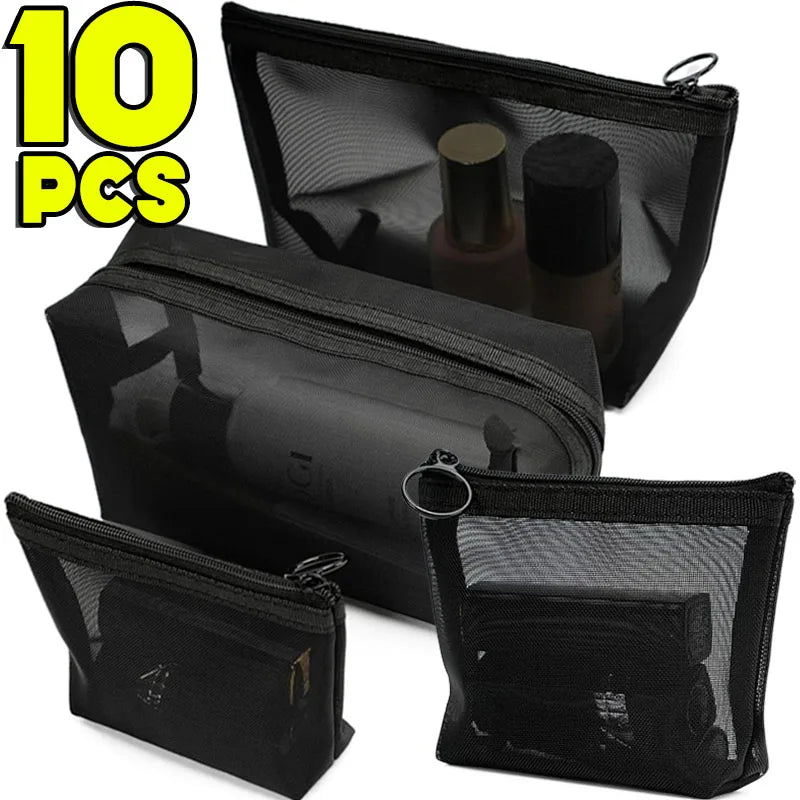 Transparent Mesh Zipper Cosmetic Bag – Makeup Organizer Pouch Cosmetic Organizer Bag Babs
