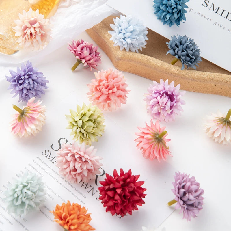 50pc Silk Artificial Carnation Flower Heads – Wedding & Home Decor Artificial Silk Flowers Babs MULTI 10 pieces