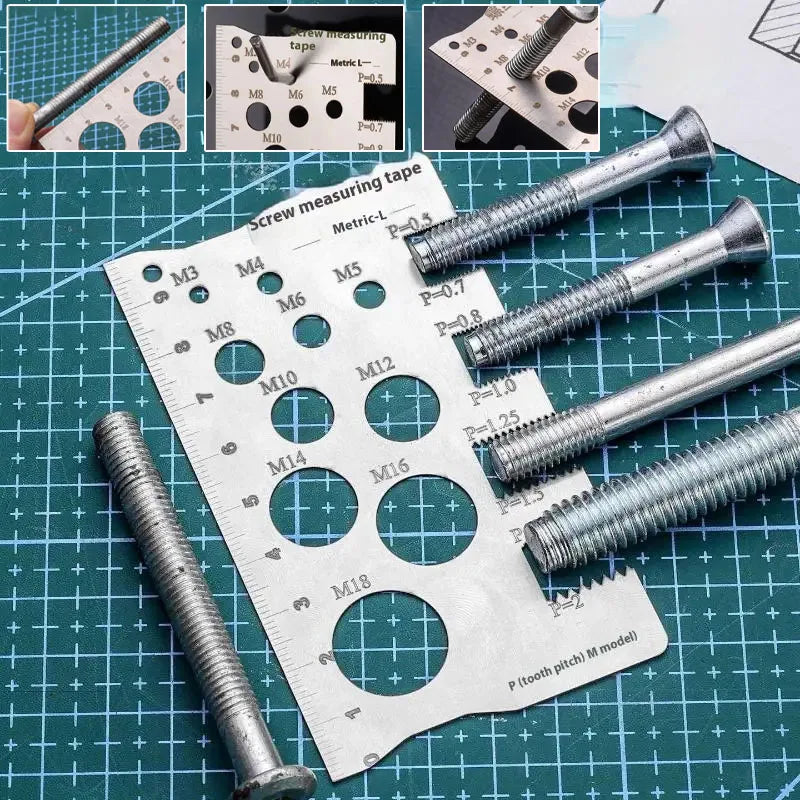 M3-M18 Stainless Steel Thread Checker & Screw Pitch Gauge Thread Pitch Gauge Babs