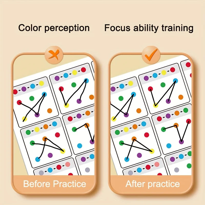 Kids Visual Tracking & Attention Training Cards – Color & Number Educational Flash Cards Babs