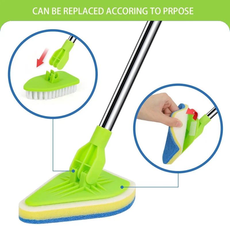 Telescopic 3-in-1 Scrub Brush Set – Extendable 37" Handle Telescopic Scrub Brush Babs