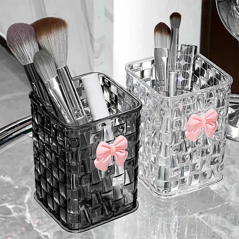 Desktop Pen Holder & Storage Box with Bow Decoration Desktop Pen Holder Babs