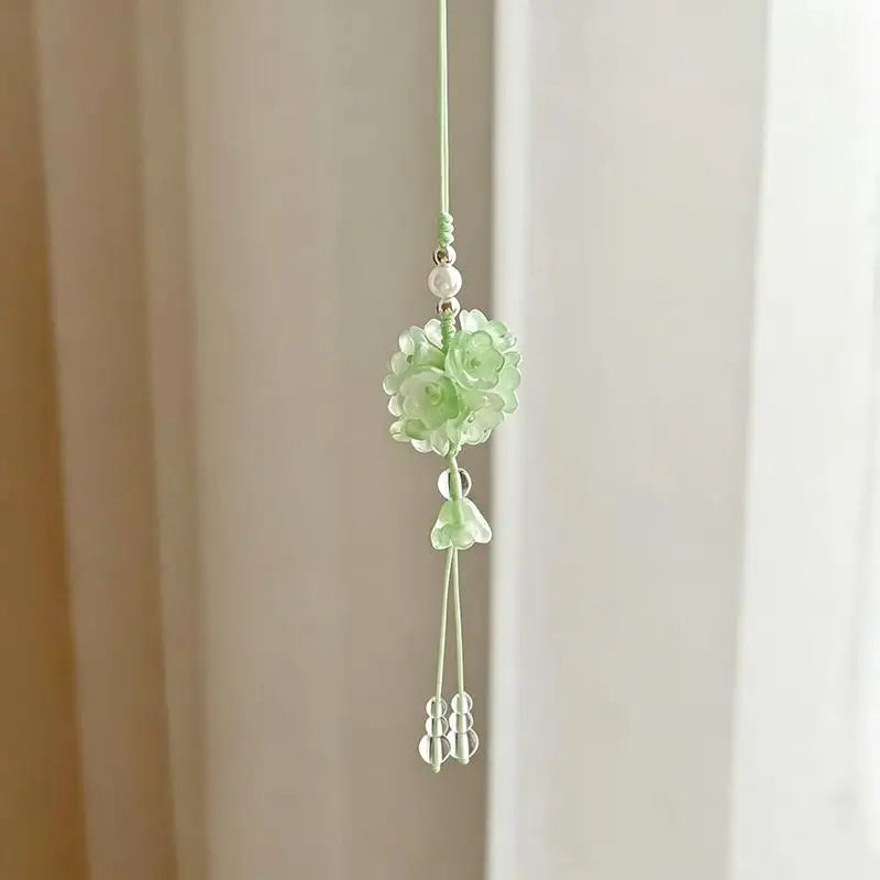 Bellflower Tassel Car Rearview Mirror Pendant Ornament Car Hanging Ornament Babs A6
