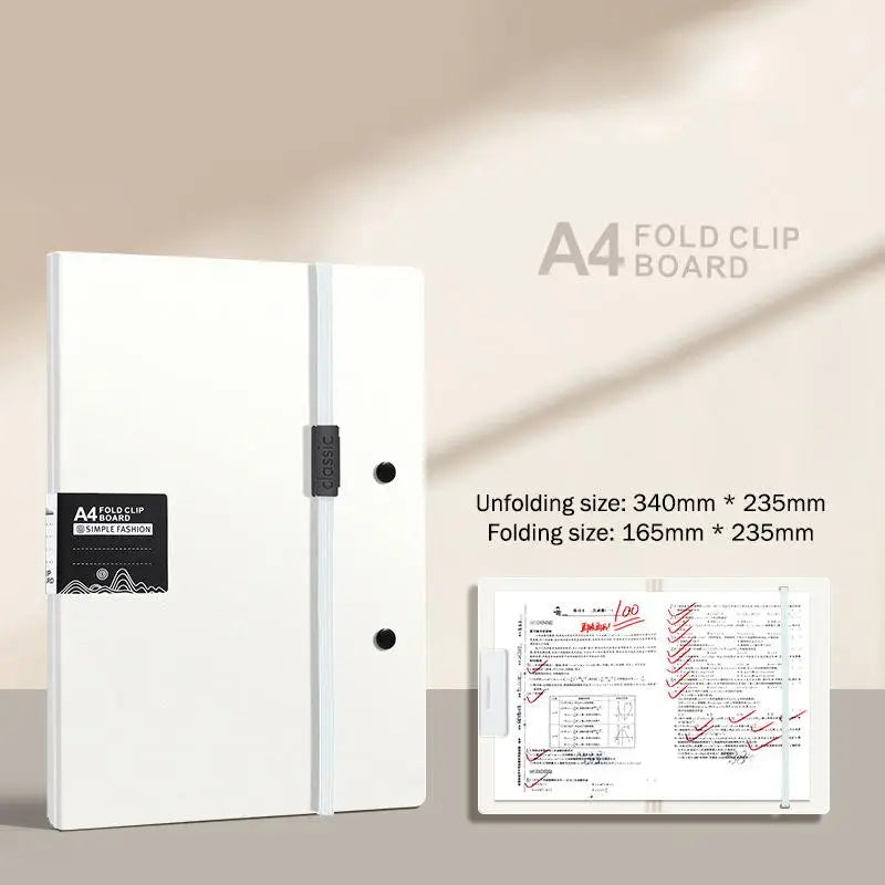 Foldable A4 to A5 Folder Board – Document File Organizer Foldable File Folder Babs white