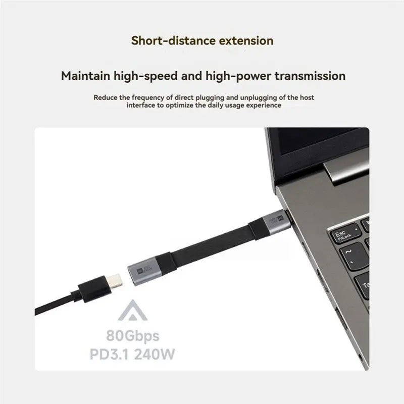 USB4 V2.0 Type-C Extension Cable 80Gbps 240W 8K@60Hz USB-C Extension Cable Babs