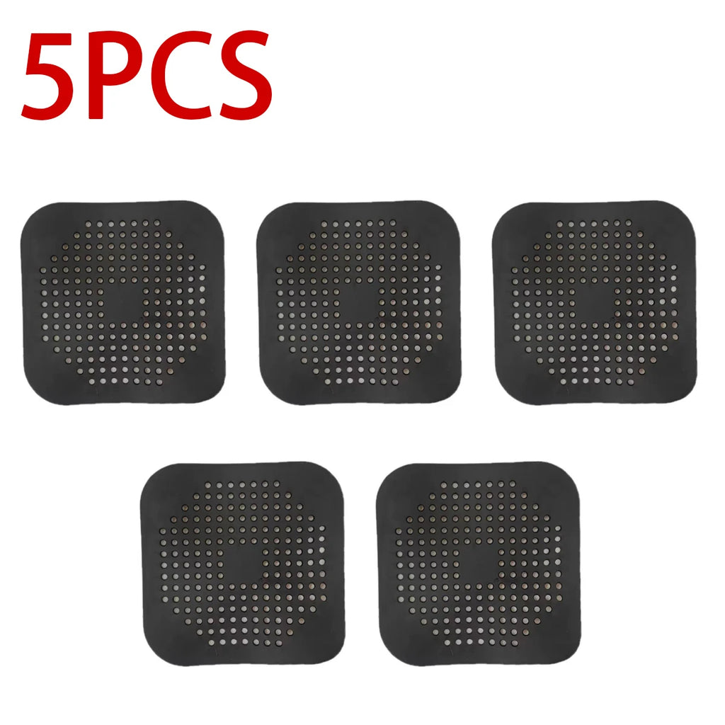 Silicone Shower Drain Hair Catcher & Sink Strainer Filter Drain Hair Strainer Babs 5pcs 3-Black