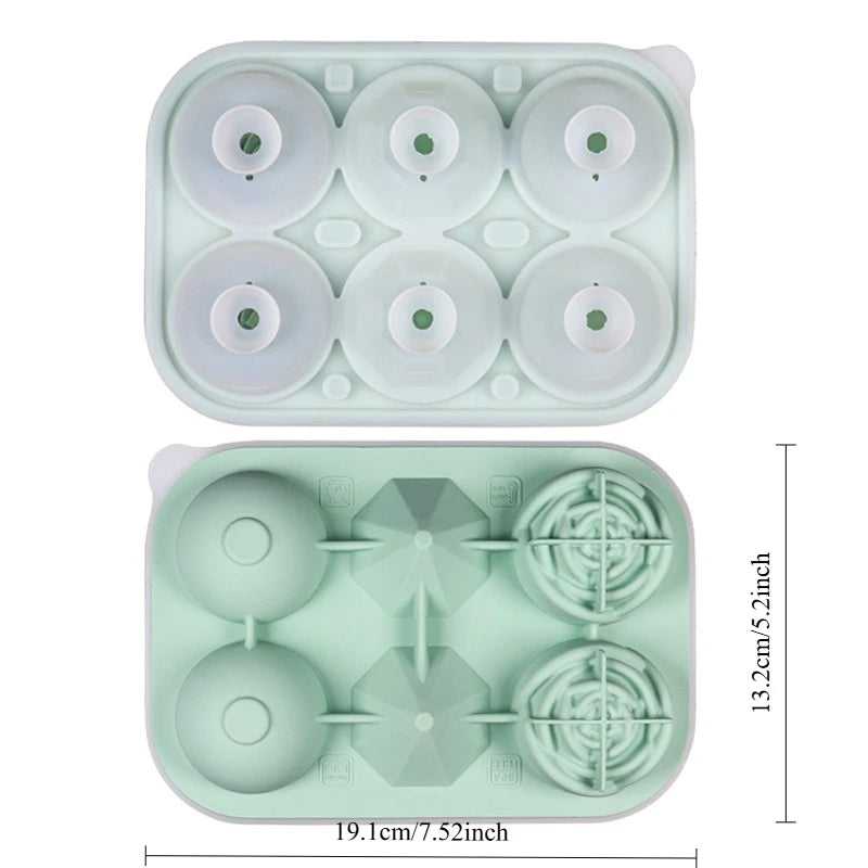Silicone Ice Cube Mold – Rose, Diamond & Hockey Shapes Silicone Ice Mold Babs 1pc B