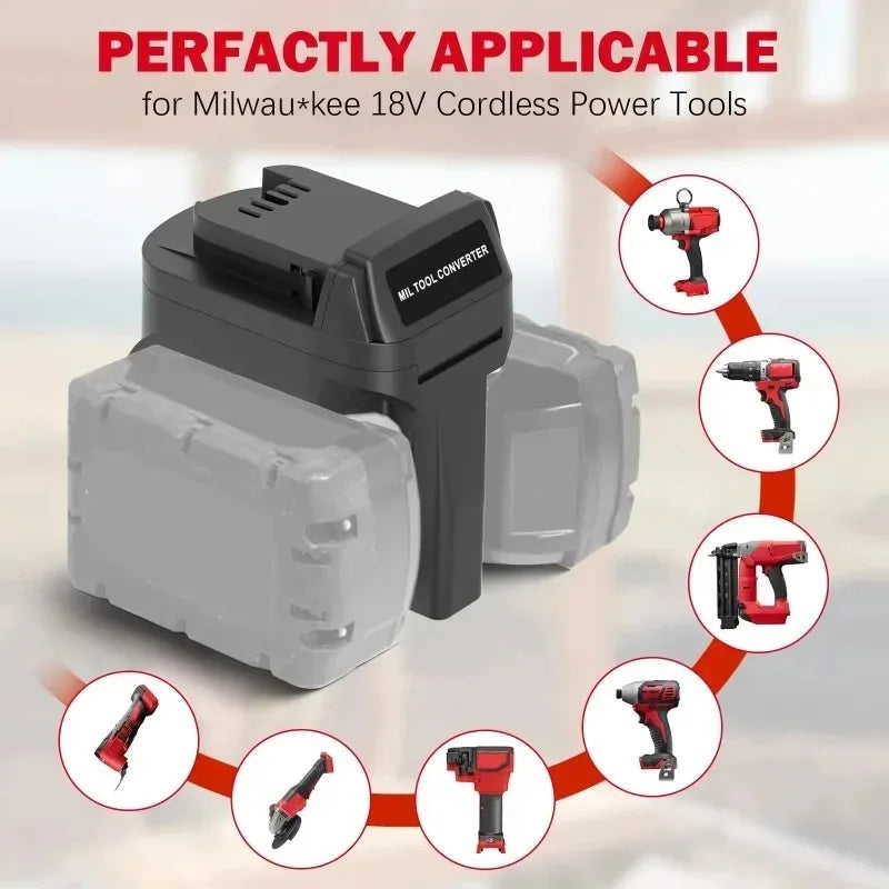 2-in-1 Milwaukee 18V M18 Battery Adapter for Cordless Tools Battery Adapter Babs