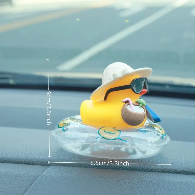 Summer Rubber Duck Car Dashboard Ornament w/ Sunglasses Car Dashboard Ornament Babs