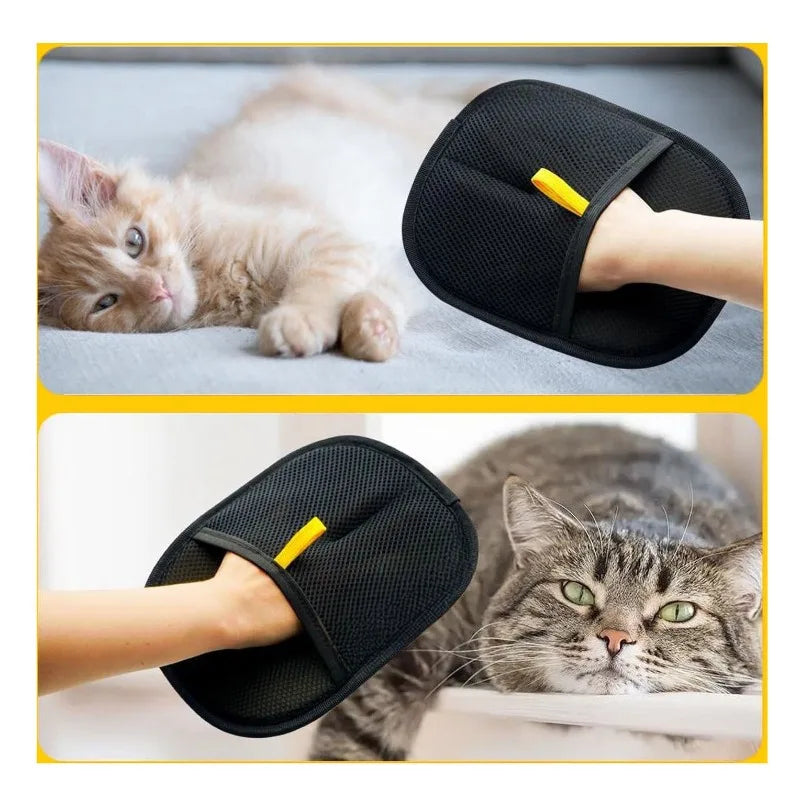 Reusable Double-Sided Pet Hair Remover Glove | Fur & Lint Mitt Pet Grooming Glove Babs