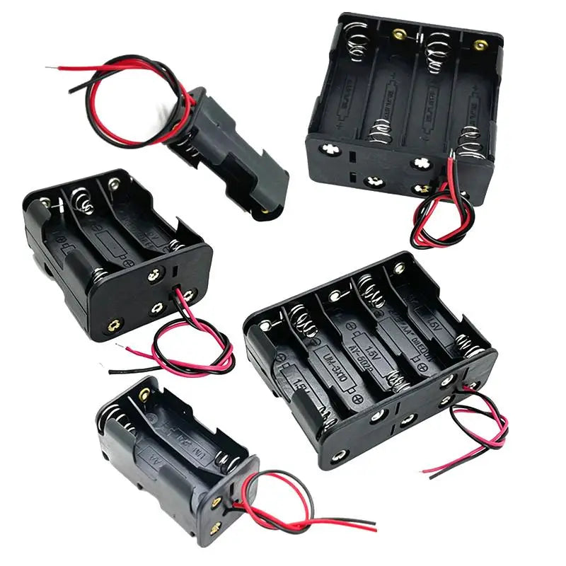 AA Battery Holder 1–4 Slot DIY Case with Leads | HUXUAN Battery Holder Case Babs