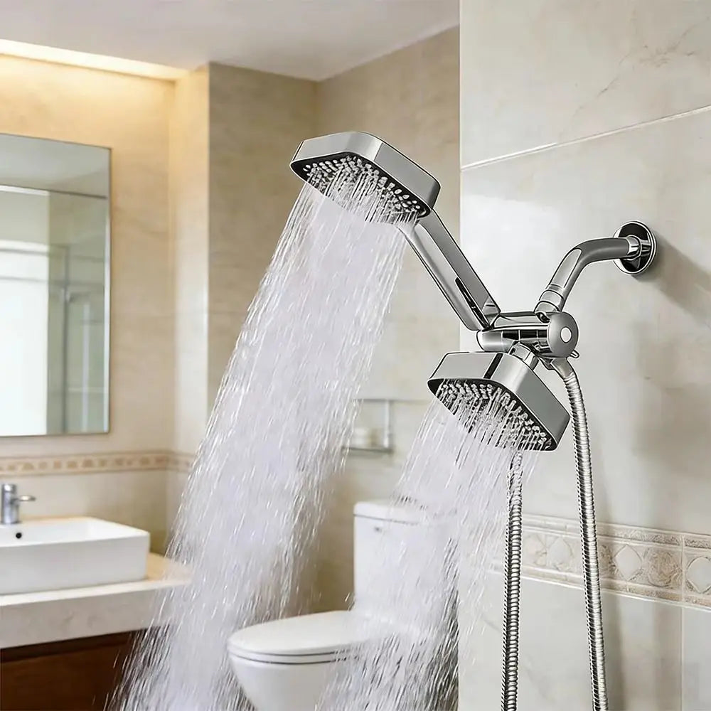 Square Handheld Shower Set with Hose, Bracket & 3-Way Diverter Handheld Shower Set Babs