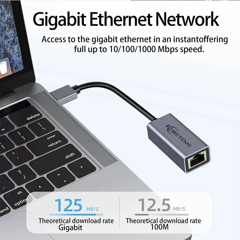 USB 3.0 to RJ45 Gigabit Ethernet Adapter 1000Mbps – KEBIDUMEI USB Ethernet Adapter Babs