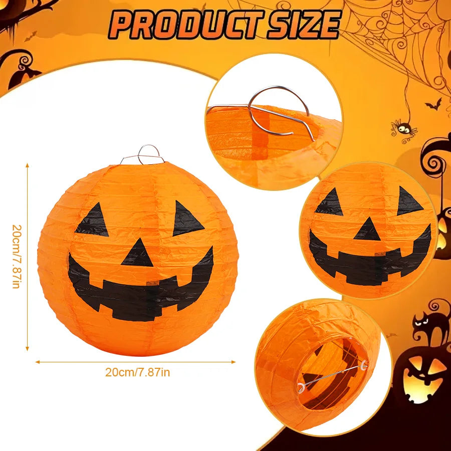 6-Piece Halloween Pumpkin Paper Lanterns – Hanging Decorations Halloween Paper Lanterns Babs