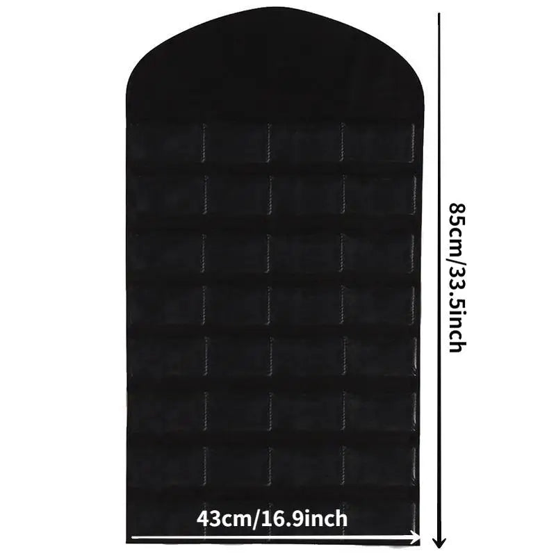 32-Pocket Hanging Jewelry Organizer – Closet Storage Bag Jewelry Hanging Organizer Babs Black