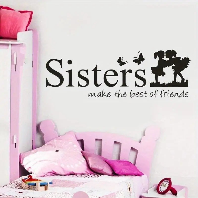 Sisters Best Friends PVC Wall Sticker – Kids Bedroom Decor Wall Sticker Decal Babs