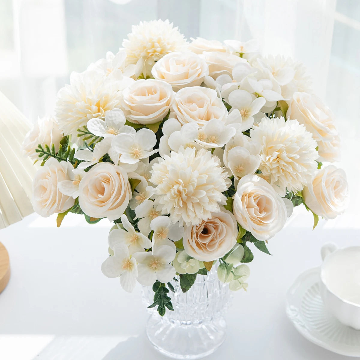 Silk Artificial Flower Bouquet – Rose Peony Hydrangea Home Decor Artificial Flower Bouquet Babs