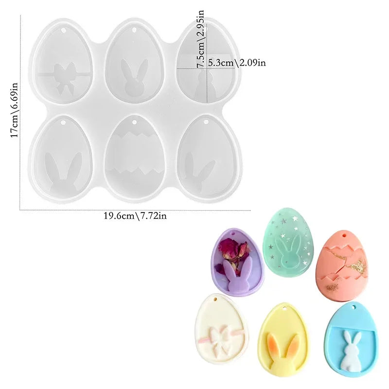Easter Silicone Molds – Rabbit & Egg Resin Clay Plaster Mould Silicone Craft Mold Babs A