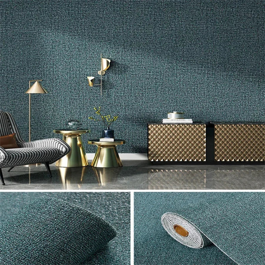 3D Self-Adhesive Wallpaper – Waterproof Wall Panel Decor Self-Adhesive Wallpaper Babs Linen Modal Green 1000cmx50cm