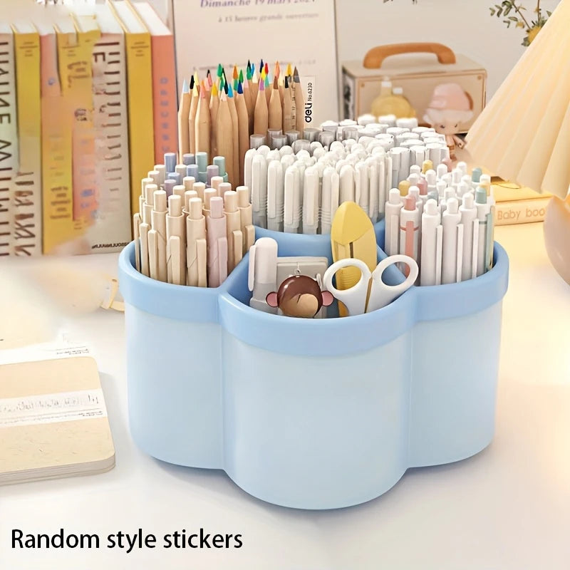 360° Rotating Pen Holder – Large Capacity Desktop Organizer Rotating Desk Organizer Babs Blue