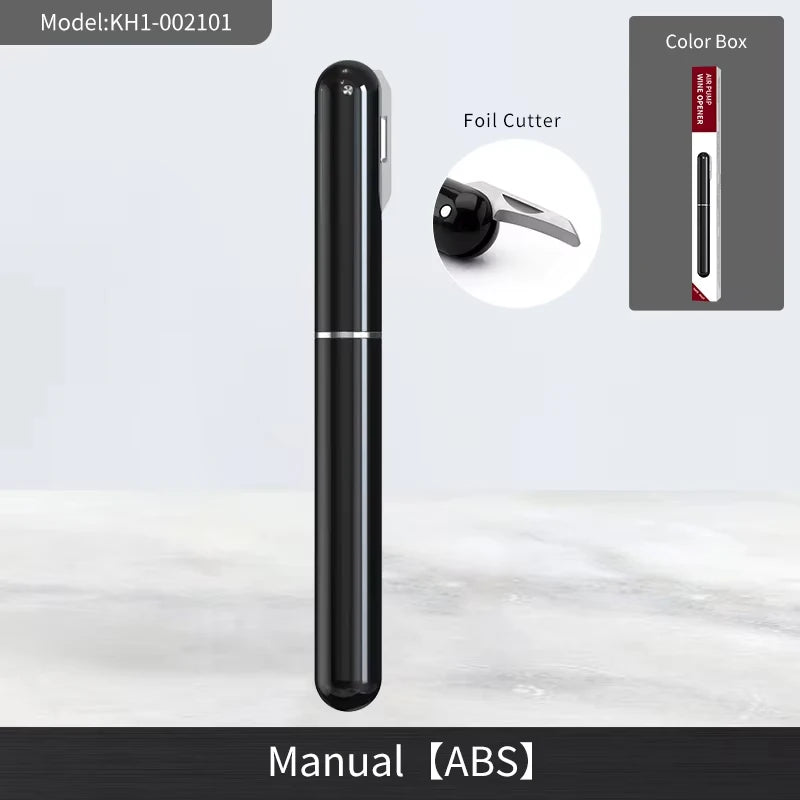 Air Pump Wine Opener & Foil Cutter | Portable Pen-Style Wine Opener Babs black