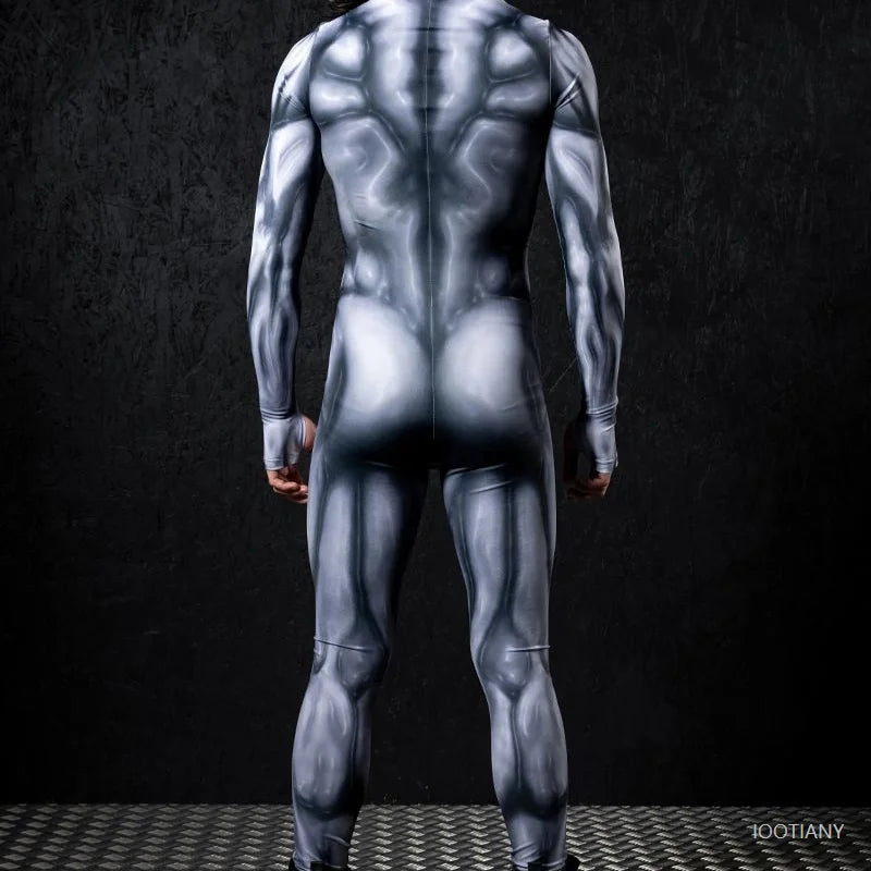 Men's Mechanical Muscle Zentai Bodysuit | Punk Cosplay Costume Cosplay Bodysuit Babs