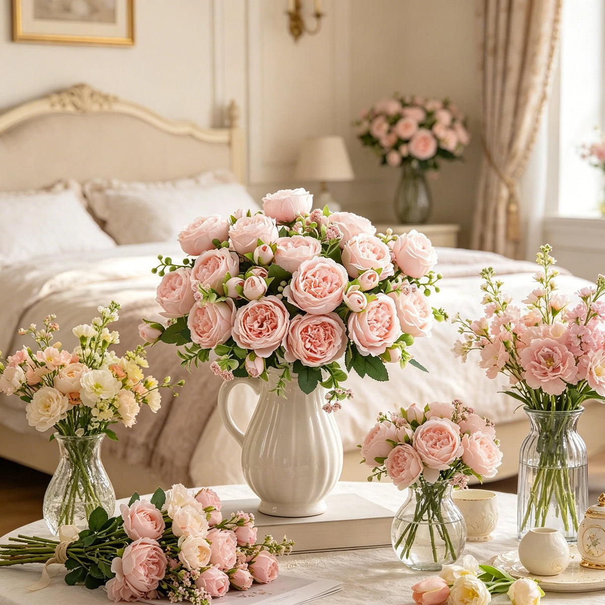 Artificial Silk Peony Flowers – Wedding & Home Décor Bouquet Artificial Silk Flowers Babs