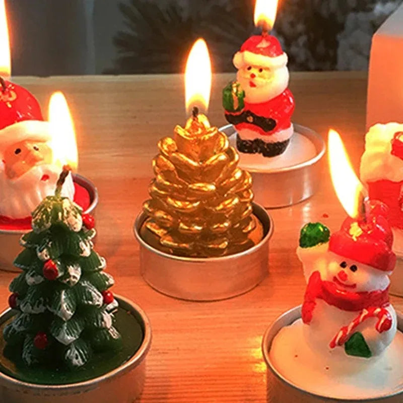 Christmas Santa & Snowman Decorative Candle Set – 3 Pcs Decorative Candle Set Babs