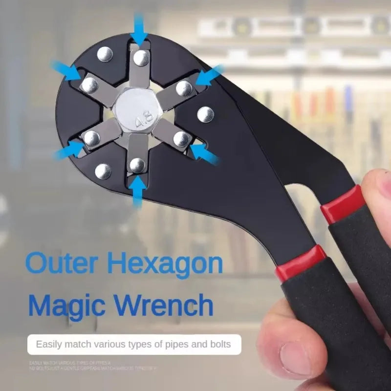 Magic Adjustable Wrench 6 & 8 Inch Hex Socket Hand Tool Adjustable Socket Wrench Babs