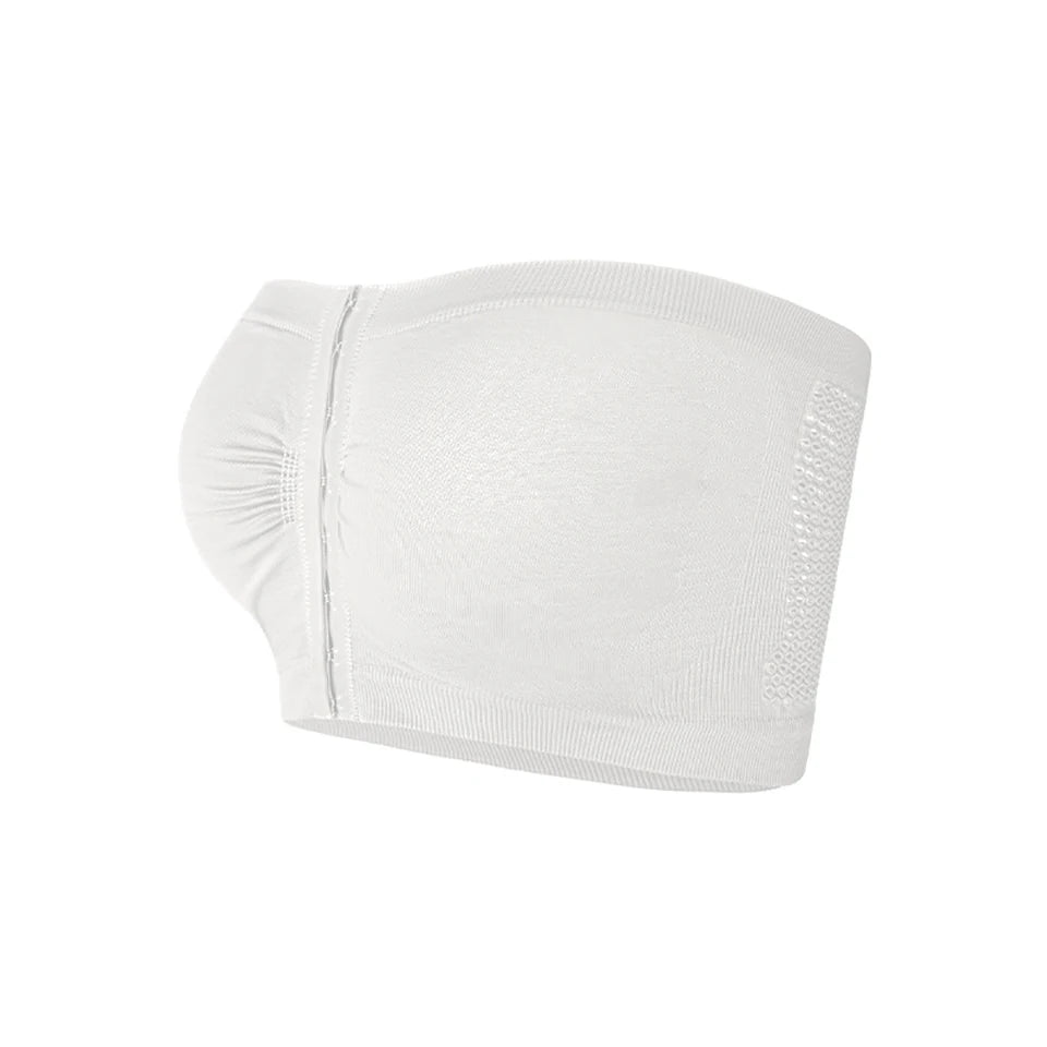 Women's Plus Size Strapless Bandeau Bra – Padded Tube Top Strapless Bandeau Bra Babs White 4XL