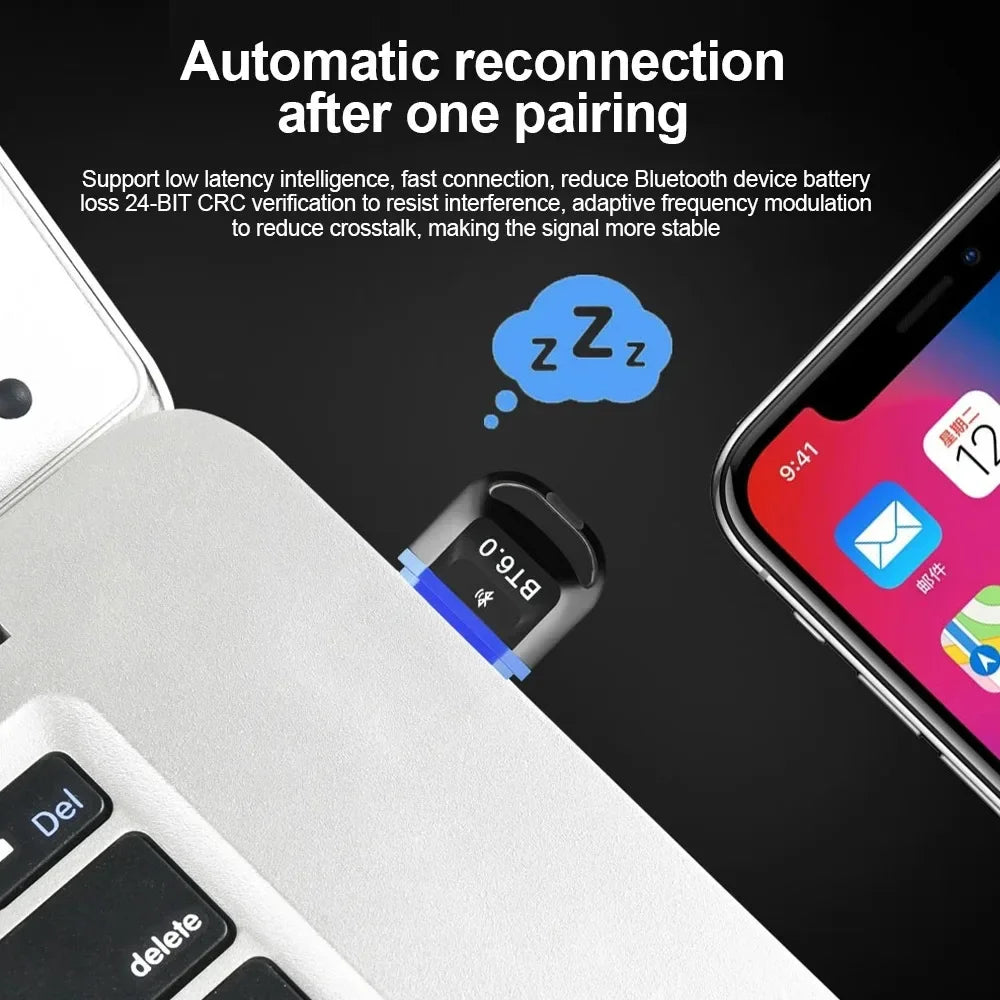 KEBIDUMEI Bluetooth 6.0 USB Dongle – Wireless PC Adapter Bluetooth USB Adapter Babs