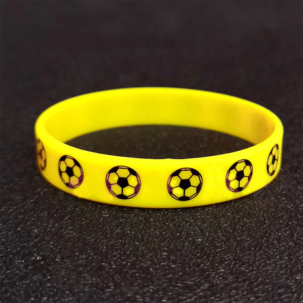 Soccer Silicone Wristbands 6-42 Pcs | Party Favors & Events Silicone Wristbands Babs Yellow 36 Pcs