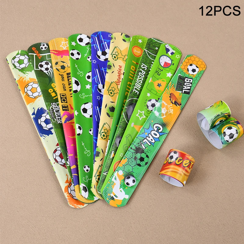 Soccer Party Favors – Bracelets, Keychains & Maze Toys for Kids Party Favor Set Babs 12Pcs Slap Bracelet