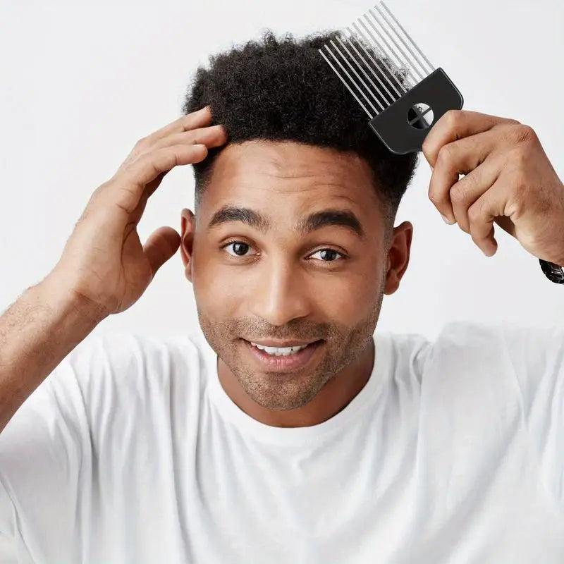 2-Pack Metal Afro Pick Combs – Curly Hair Detangling & Lift Afro Hair Pick Comb Babs