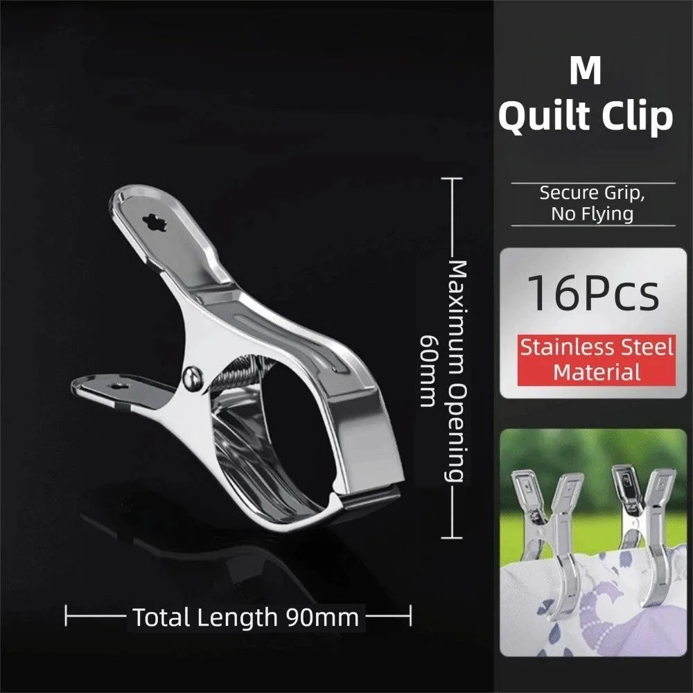 Heavy Duty Stainless Steel Clothes Pins & Beach Towel Clips Stainless Steel Clothes Clips Babs 16Pcs M Quilt Clip