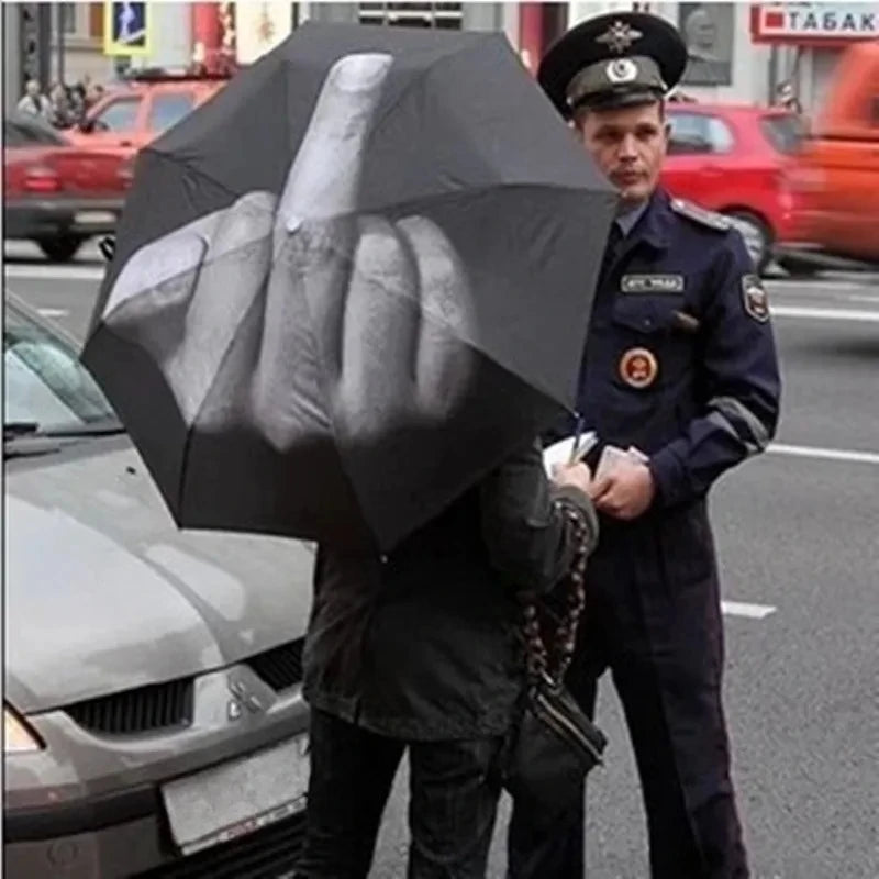 Windproof Foldable Novelty Umbrella – 10-Rib Black Parasol Foldable Umbrella Babs