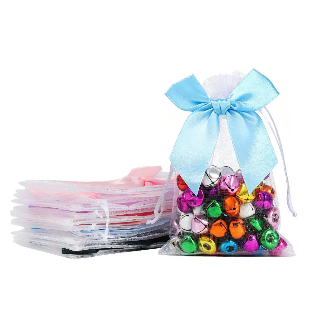 Organza Drawstring Gift Bags with Bow | Mesh Pouches Organza Gift Bags Babs
