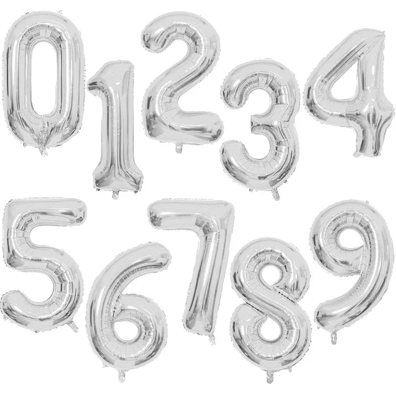 Giant Foil Number Balloons 32/40 Inch | Party Décor 0-9 Foil Number Balloons Babs Silver Number 5 32inch