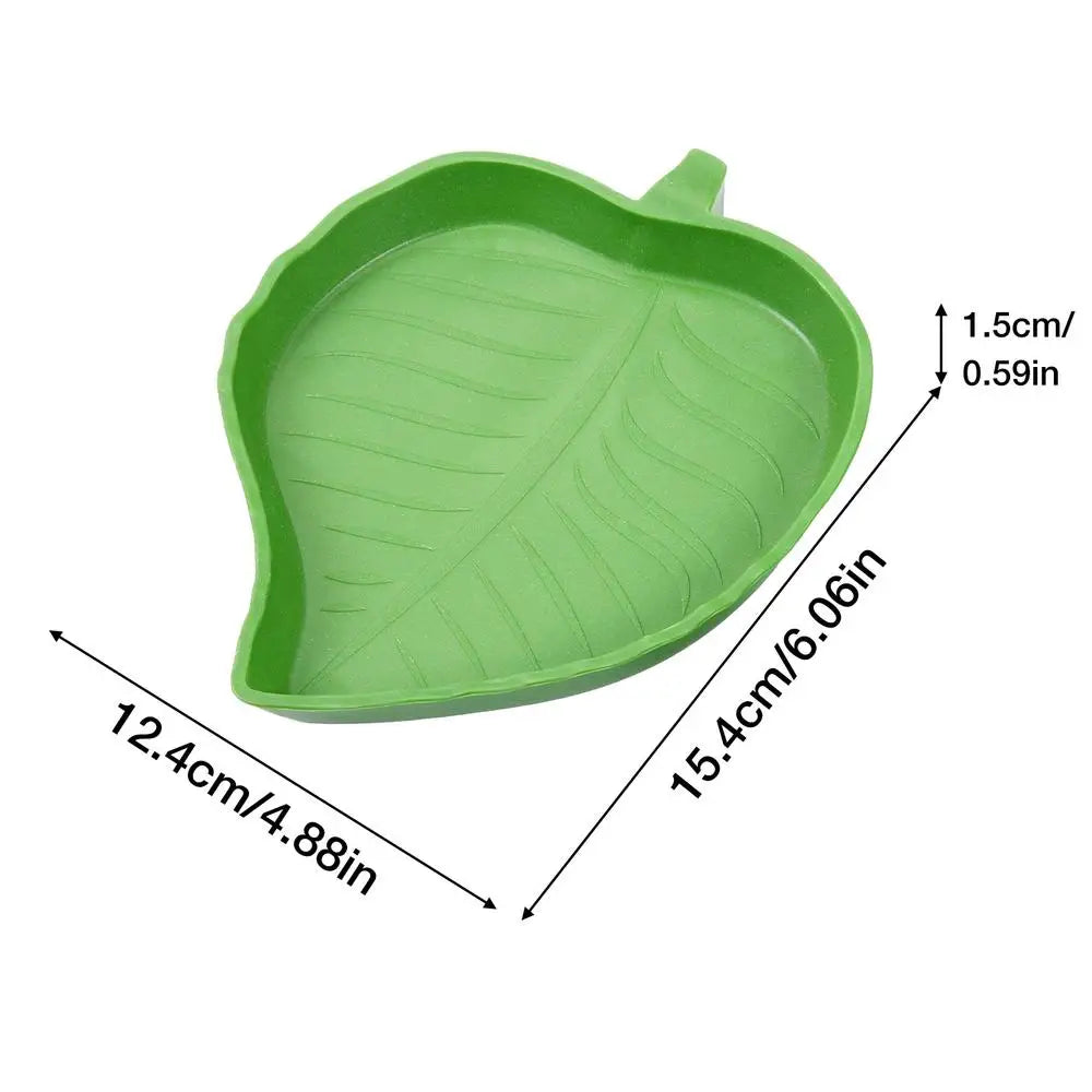 Leaf Shape Reptile Feeder Bowl | Turtle & Lizard Water Dish Reptile Feeder Bowl Babs L