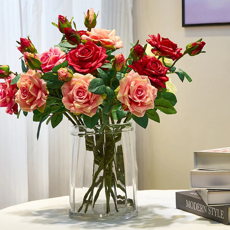 Artificial Silk Rose Bouquet – Wedding & Home Table Decor Artificial Silk Flowers Babs