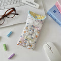 Quilted Polyester Sunglasses Pouch – Portable Glasses Case Eyewear Storage Case Babs blue dog