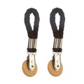 2pcs Braided Cotton Loop Towel Clips – Metal Hanger Clamps Towel Hanger Clips Babs Black-2pcs