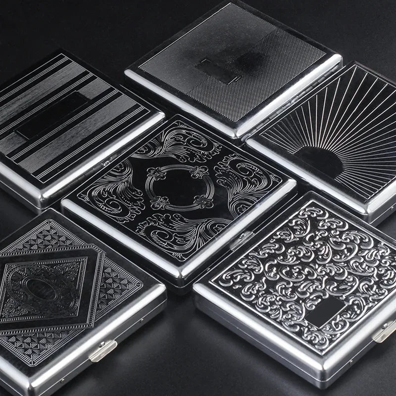 Stainless Steel Embossed Cigarette Case – Mirror Finish Cigarette Case Babs